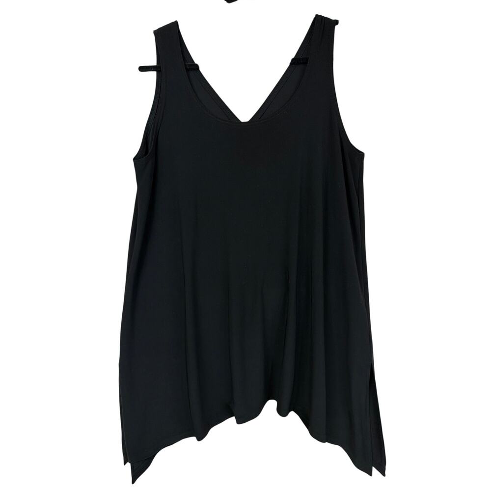 Sympli Black Reversible Scoop Neck V Neck Side Slit High Low Top 14